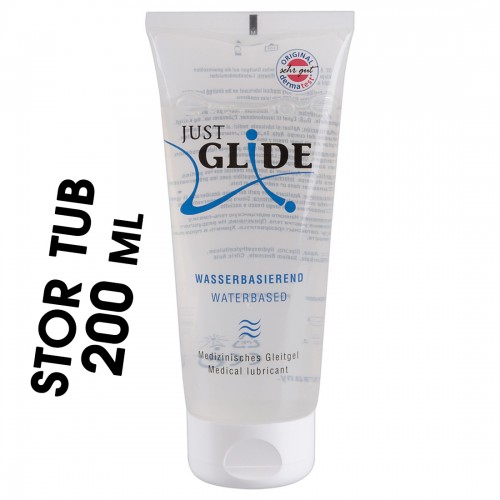 Just Glide vattenbaserat glidmedel 200ml i medicinsk kvalitet – pH-balanserat, kondomsäkert och leksakssäkert