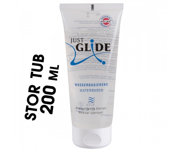 Just Glide vattenbaserat glidmedel 200ml i medicinsk kvalitet – pH-balanserat, kondomsäkert och leksakssäkert