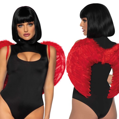 Leg Avenue djävulsvingar röda maraboufjäder Red Devil wings onesize – perfekta kostymaccessoarer för Halloween, temafest och rave