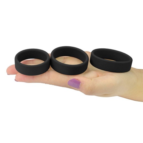 Lovetoy Soft Silicone Pro Ring Set 3-pack mjuka penisringar i olika storlekar – töjbara cockrings för hårdare erektion och längre uthållighet