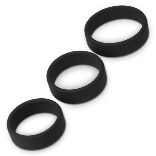 Lovetoy Soft Silicone Pro Ring Set 3-pack mjuka penisringar i olika storlekar – töjbara cockrings för hårdare erektion och längre uthållighet