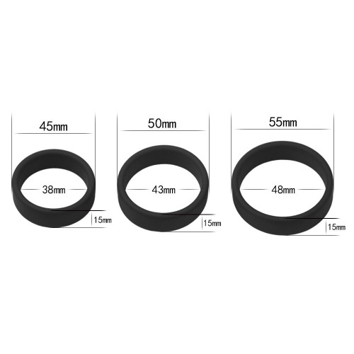 Lovetoy Soft Silicone Pro Ring Set 3-pack mjuka penisringar i olika storlekar – töjbara cockrings för hårdare erektion och längre uthållighet