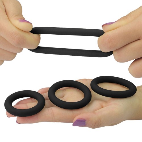 Lovetoy Soft Silicone Snug Ring Set 3-pack mjuka penisringar med snug-passform – täta cockrings för hårdare erektion och längre uthållighet