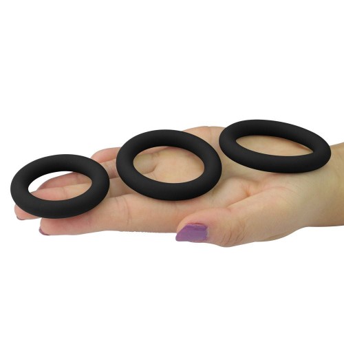 Lovetoy Soft Silicone Snug Ring Set 3-pack mjuka penisringar med snug-passform – täta cockrings för hårdare erektion och längre uthållighet