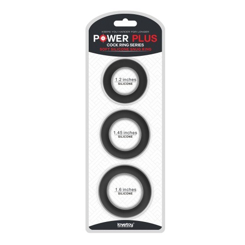 Lovetoy Soft Silicone Snug Ring Set 3-pack mjuka penisringar med snug-passform – täta cockrings för hårdare erektion och längre uthållighet
