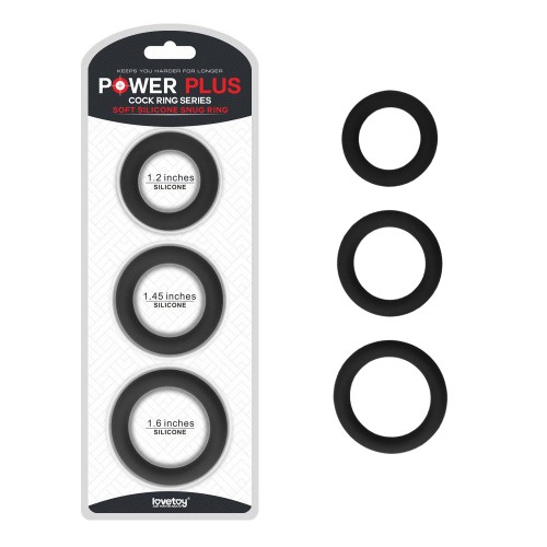 Lovetoy Soft Silicone Snug Ring Set 3-pack mjuka penisringar med snug-passform – täta cockrings för hårdare erektion och längre uthållighet