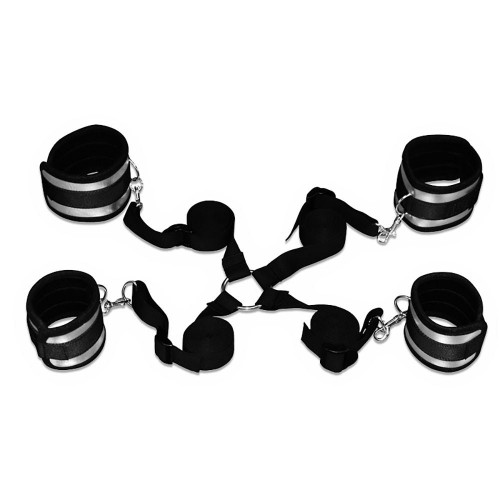 Lovetoy Struggle My Bed Restraints Bondage Set – mångsidigt bondage-set med handleds- och vristmanschetter