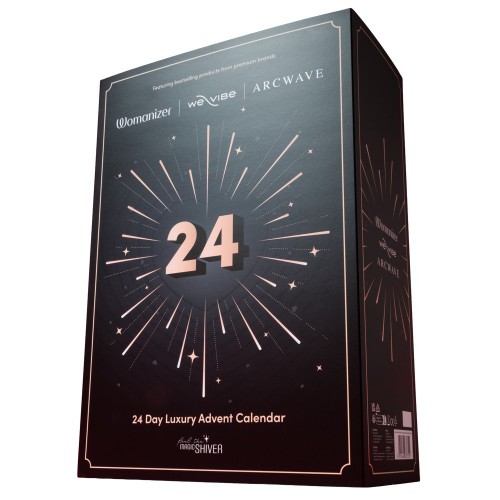 Magic Shiver Luxury erotisk adventskalender 2026 med 24 presentaskar – Womanizer Enhance, We-Vibe Sync Lite, Arcwave Zing, leksaker och soft bondage