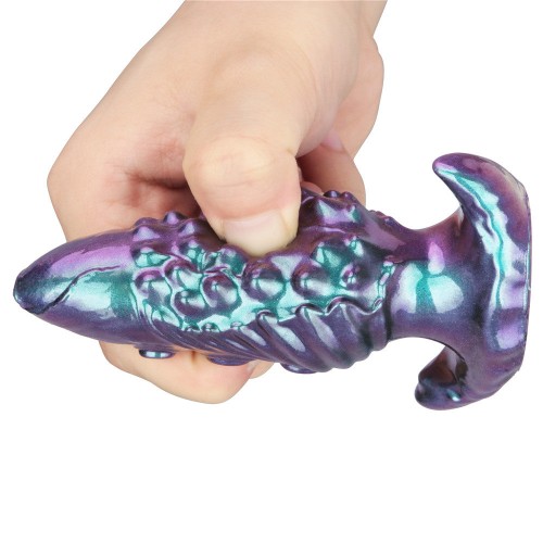 MystiTail anal plug med avtagbar svans 12 cm svart – butt plug med fluffig svart svans för roleplay och BDSM