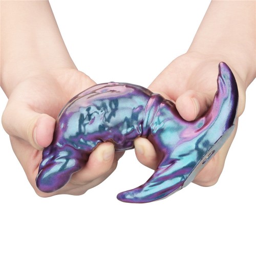 MystiTail anal plug med avtagbar svans 14 cm svart – butt plug med fluffig svart svans för roleplay och BDSM