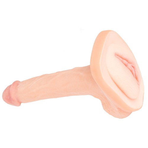 Nature Skin 3-in-1 Extension Dildo och Masturbator i hudlik TPE – penisförlängare, dildo och masturbator i ett