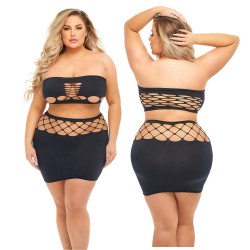 Muddkjol & Topp - Net Worth Set Black - Queen Size