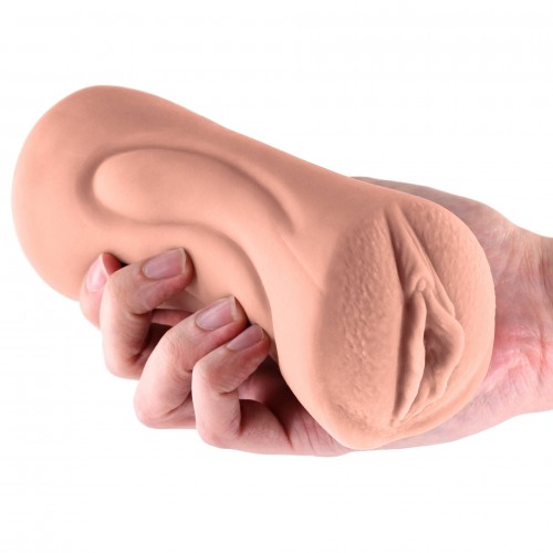 NS Novelties Anita Pussy & Mouth Stroker mörk hudton – dubbelsidig lösfitta och munstroker i realistisk TPE