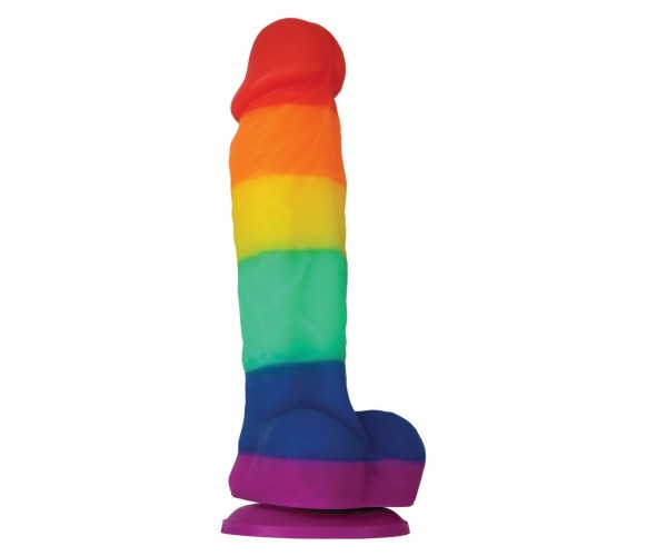 NS Novelties Colours Pride Edition regnbågsdildo 18 cm i 100% kroppssäkert silikon med superstark sugkopp och realistisk design