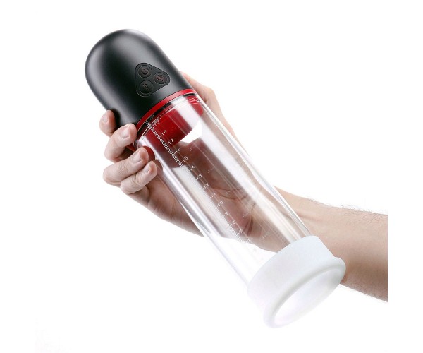 NS Novelties Renegade Bulge vibrerande automatisk penispump i svart med silikonhylsa – 3 suglägen och 3 vibrationslägen