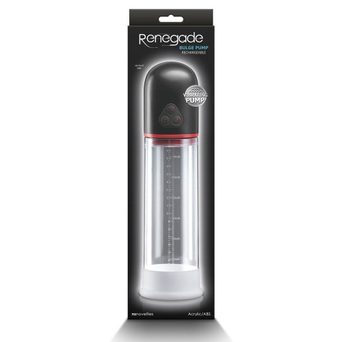 NS Novelties Renegade Bulge vibrerande automatisk penispump i svart med silikonhylsa – 3 suglägen och 3 vibrationslägen