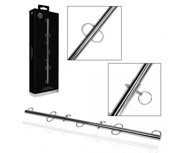 Ouch by Shots justerbar spreader bar i järn med flera krokar för bondage och BDSM-lekar