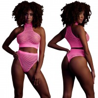 Turtle Neck & High Waist Slip - One Size - Neon Pink