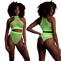 Turtle Neck & High Waist Slip - One Size - Neon Green