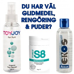 Glidmedel, Rengöring, & Vårdande Puder - Till Paketpris Glidmedel, Rengöring, & Vårdande Puder - Till Paketpris