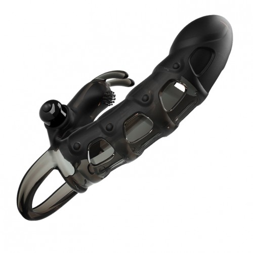 Pretty Love Cuper vibrerande penis sleeve med kaninformad klitorisarm – 10 vibrationslägen i töjbar TPE för par