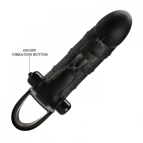 Pretty Love Cuper vibrerande penis sleeve med kaninformad klitorisarm – 10 vibrationslägen i töjbar TPE för par