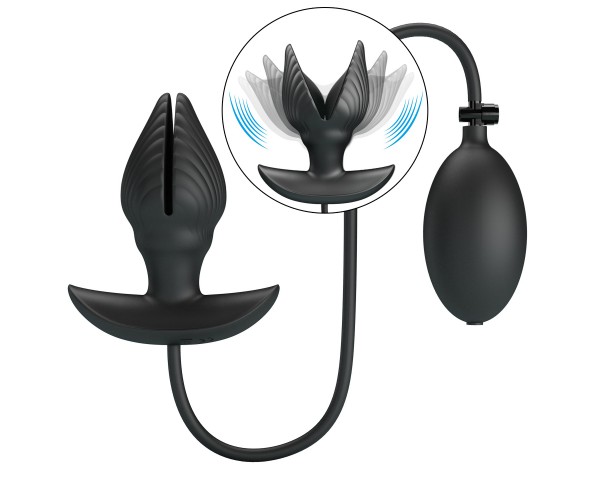 Pretty Love Manson V-Plug vibrerande uppblåsbar analplug i silikon – justerbar storlek med vibration för progressiv analstimulans