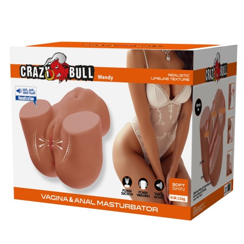 Pretty Love Vibrating Wendy vibrerande lösfitta och lösvagina med vaginal och anal öppning – unik stönfunktion med realistiska ljud för extra njutning