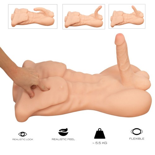 Realistixxx Deluxe Man manlig torso masturbator i Natureskin med realistisk ridbar penis och analöppning