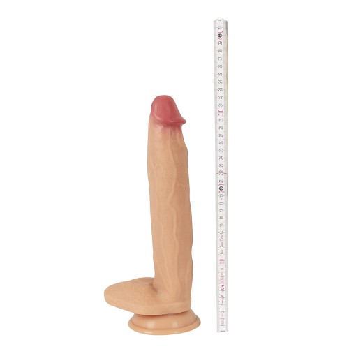 Realistixxx Real Giant realistisk jättedildo i ljus hudfärg PVC med sugkopp och stark ädering – 1,5 kg naturtrogen dildo