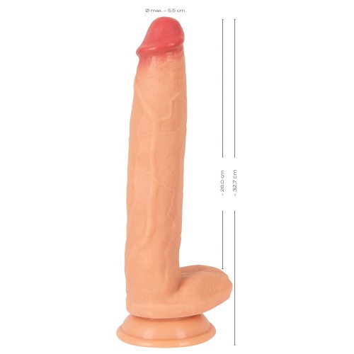 Realistixxx Real Giant realistisk jättedildo i ljus hudfärg PVC med sugkopp och stark ädering – 1,5 kg naturtrogen dildo