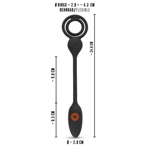 Rebel Cock och Ballrings With Vibrating Buttplug – penisring och pungsring med vibrerande buttplug i ett komplett kit