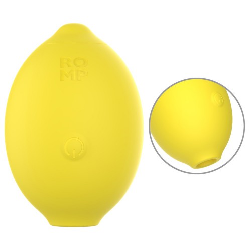 ROMP Lemon Crush gul lufttrycksvibrator med Pleasure Air-teknologi – citronformad klitorisstimulator med 14 intensiteter och vattentät design