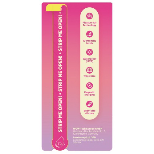 ROMP Lemon Crush gul lufttrycksvibrator med Pleasure Air-teknologi – citronformad klitorisstimulator med 14 intensiteter och vattentät design