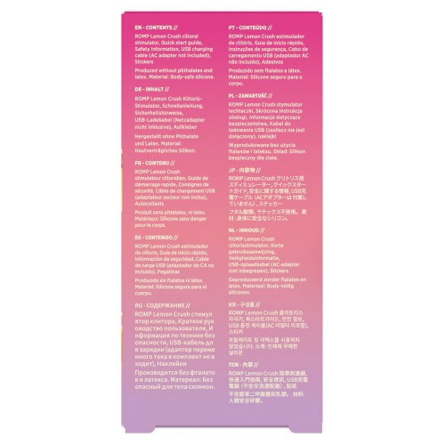 ROMP Lemon Crush gul lufttrycksvibrator med Pleasure Air-teknologi – citronformad klitorisstimulator med 14 intensiteter och vattentät design