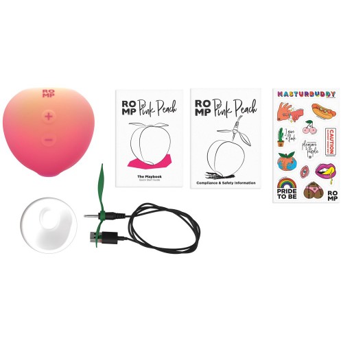 ROMP Pink Peach klitorisstimulator med Pleasure Air-teknologi i rosa silikon – 14 intensiteter och vattentät