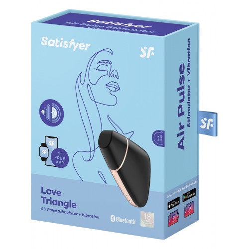 Satisfyer Love Triangle svart klitorisstimulator med tryckvågor, vibrationer och appstyrning via Satisfyer Connect