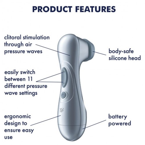 Satisfyer Pro 2 Gen 2 Battery klitorisstimulator med lufttrycksteknik och 11 intensiteter – batteridrift och vattentät