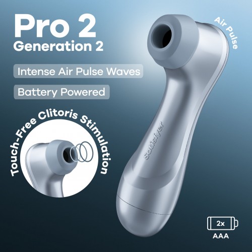 Satisfyer Pro 2 Gen 2 Battery klitorisstimulator med lufttrycksteknik och 11 intensiteter – batteridrift och vattentät