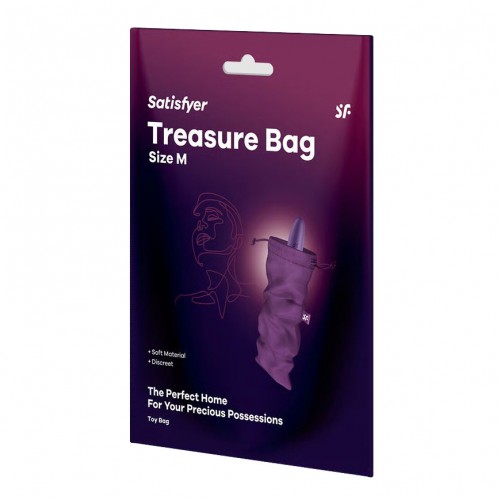 Satisfyer Treasure Toy Bag Medium lila – diskret förvaringspåse för sexleksaker i lila