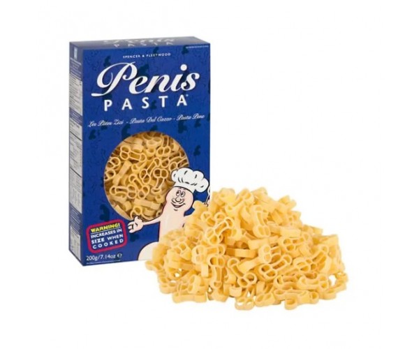 Spencer & Fleetwood Penis Pasta 200g – penisformad italiensk durumvetepasta för möhippa och temafest