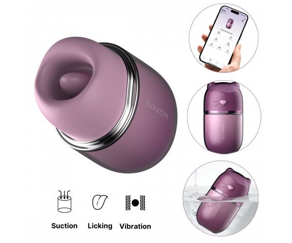 SVAKOM Klitty lavendel klitorisstimulator med slickande rörelser, vibrationer och tryckvågor – appstyrning via Svakom App