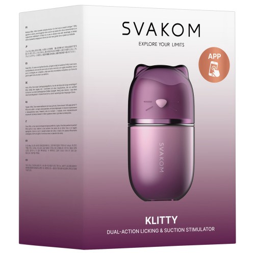 SVAKOM Klitty lavendel klitorisstimulator med slickande rörelser, vibrationer och tryckvågor – appstyrning via Svakom App