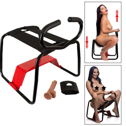 The Banger Ultimate Sex Stool sexpall med öppen sits handtag och realistisk dildo med sugpropp – maxvikt 150 kg