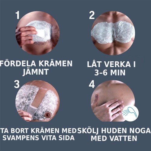 Veet Men Total Pro Hair Removal Cream 400ml – hårborttagningskräm för männs kropp med Silk & Fresh-teknologi