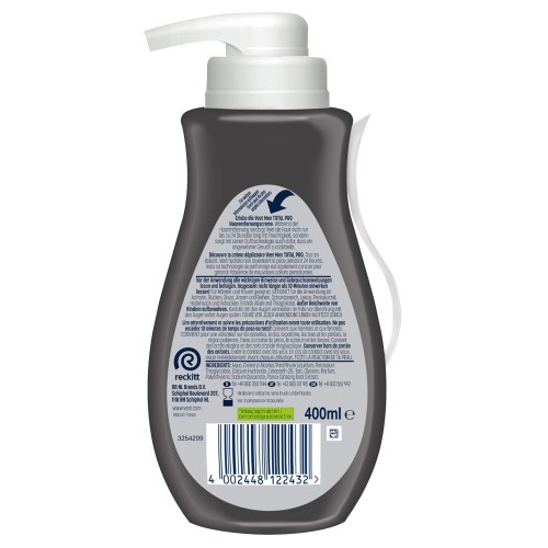 Veet Men Total Pro Hair Removal Cream 400ml – hårborttagningskräm för männs kropp med Silk & Fresh-teknologi