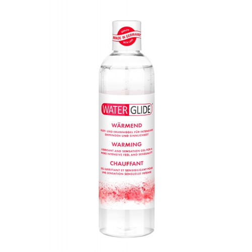 Waterglide Warming vattenbaserat glidmedel 300 ml med värmande effekt – veganskt och kondomsäkert glidmedel för extra varm känsla