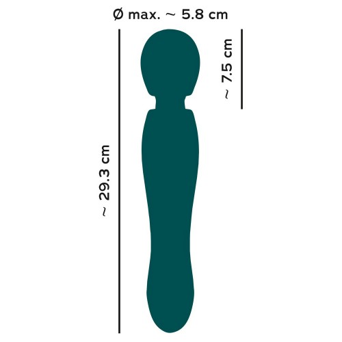 You2Toys Grande Wand smaragdgron massagestav 29,3cm med rorligt massagehuvud och 5 vibrationslagen i silikon