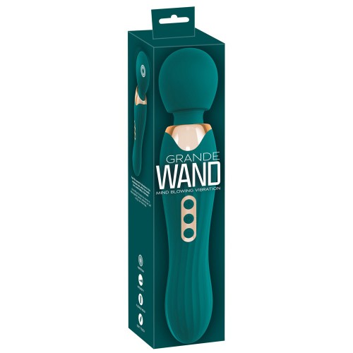 You2Toys Grande Wand smaragdgron massagestav 29,3cm med rorligt massagehuvud och 5 vibrationslagen i silikon