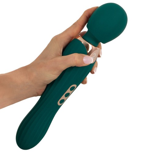You2Toys Grande Wand smaragdgron massagestav 29,3cm med rorligt massagehuvud och 5 vibrationslagen i silikon